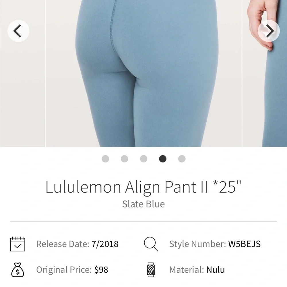 lululemon align leggings size 8 blue slate - Picture 3 of 11